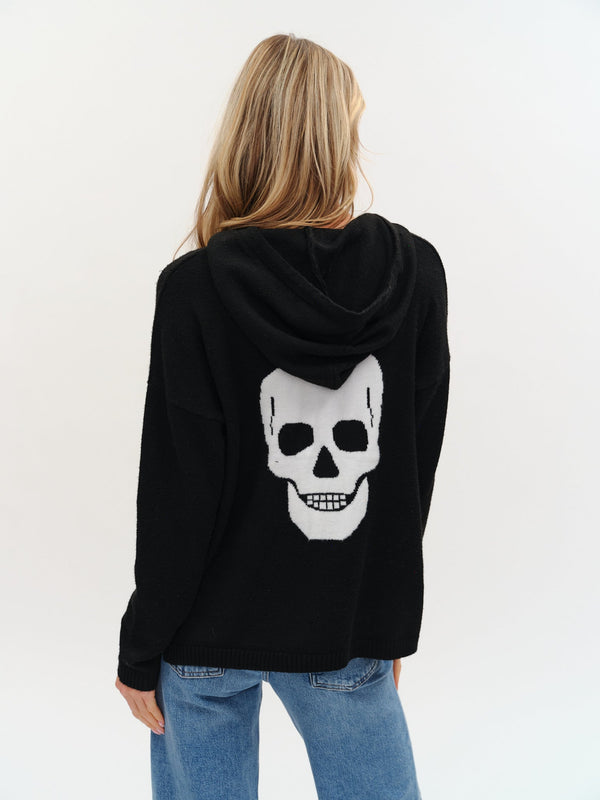 Six/Fifty Graphic Skull Hoodie - Black