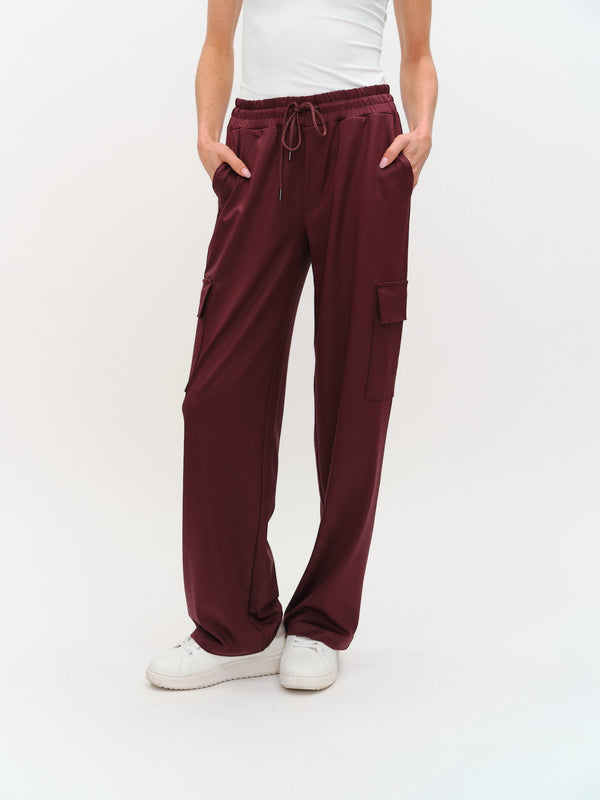 Six/Fifty Coated Cargo Pants - Burgundy
