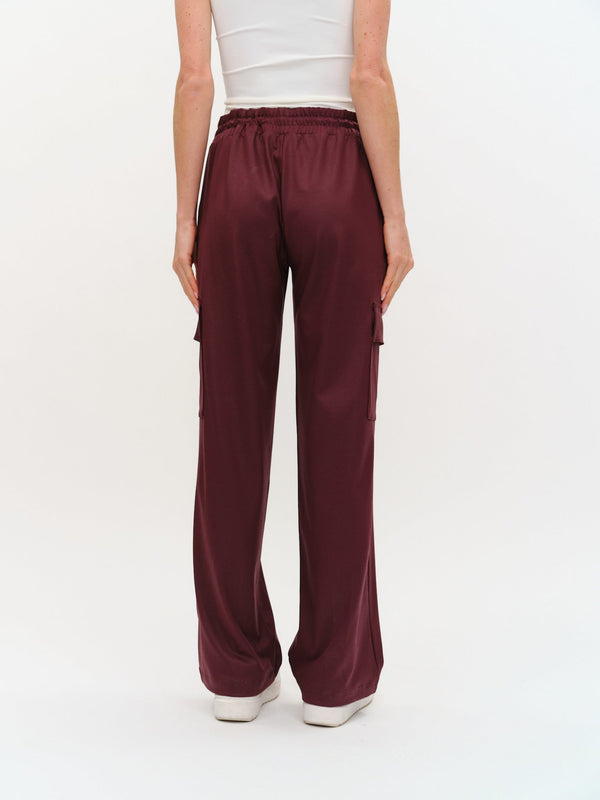 Six/Fifty Coated Cargo Pants - Burgundy