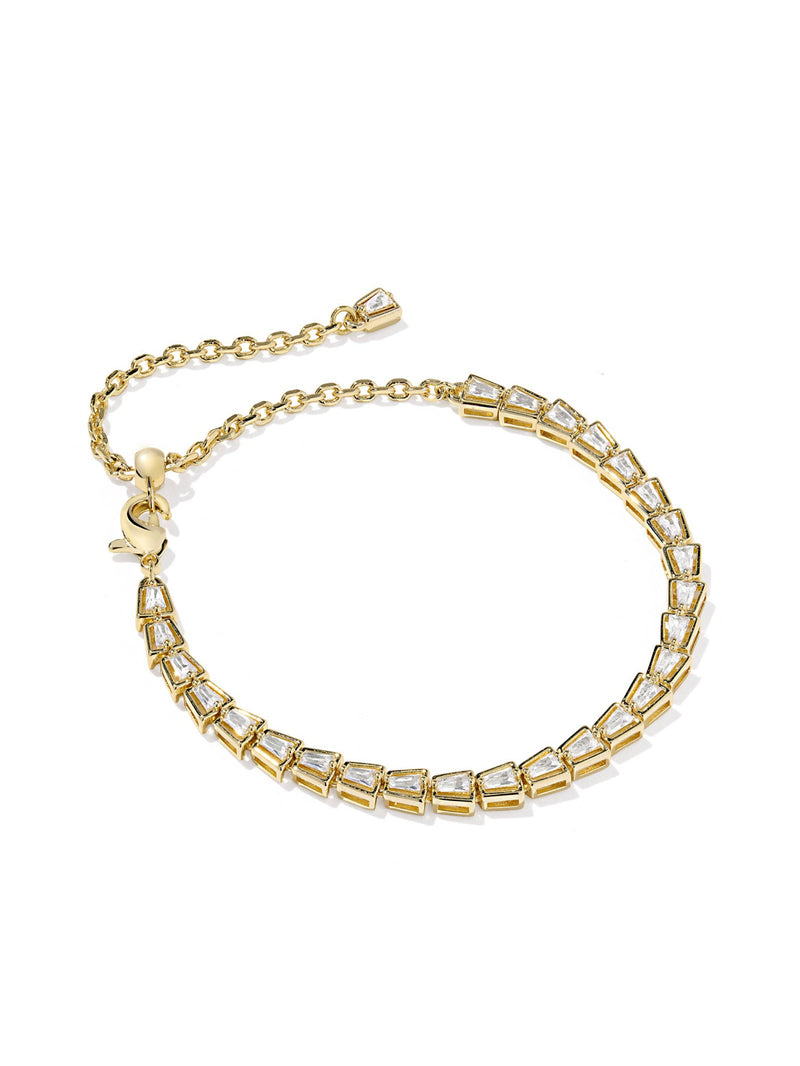 Kendra Scott Bella Tennis Bracelet - Gold White CZ