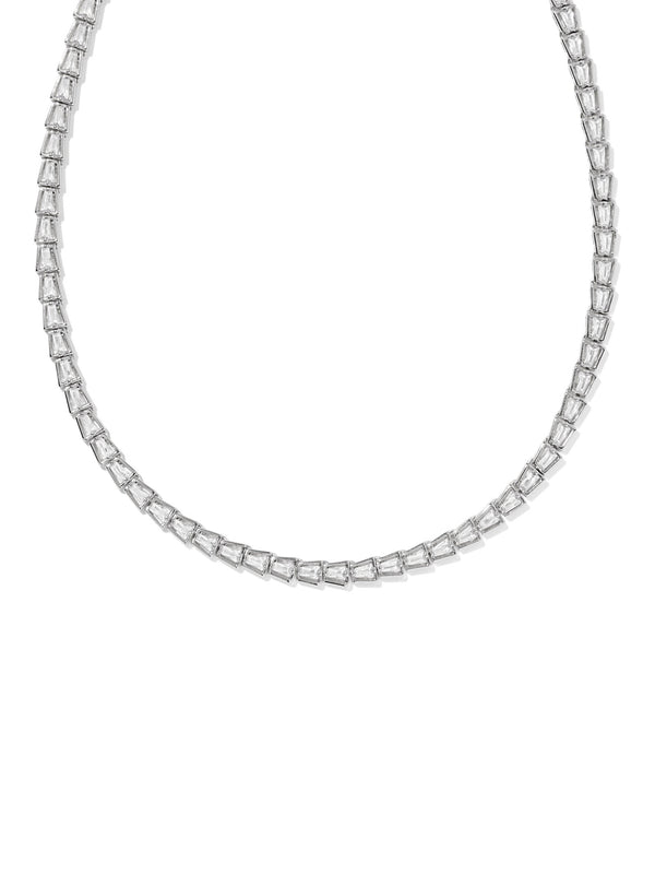 Kendra Scott Bella Tennis Necklace - Silver White CZ