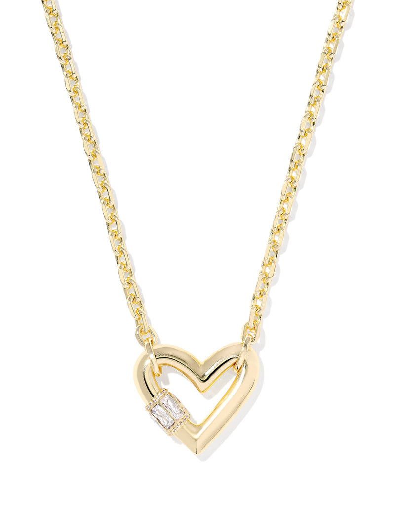 Kendra Scott Emery Heart Pendant Necklace - Gold Metal