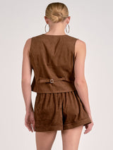Elan Vest Behavior Top - Chocolate