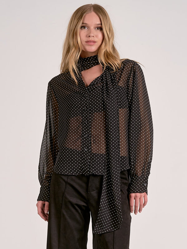 Elan Party For Two Top - Black Polka Dot