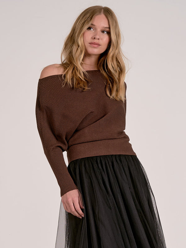 Elan Espresso Reset Sweater - Dark Chocolate