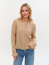 Six/Fifty Chelsea Ruffle Trim Cardigan - Eggshell