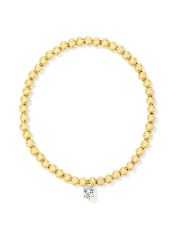 Kendra Scott Cailin Stretch Bracelet - Gold White Crystal