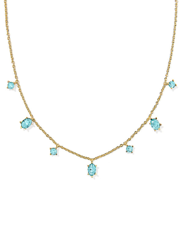 Kendra Scott Cailin Strand Necklace - Gold Aqua Crystal