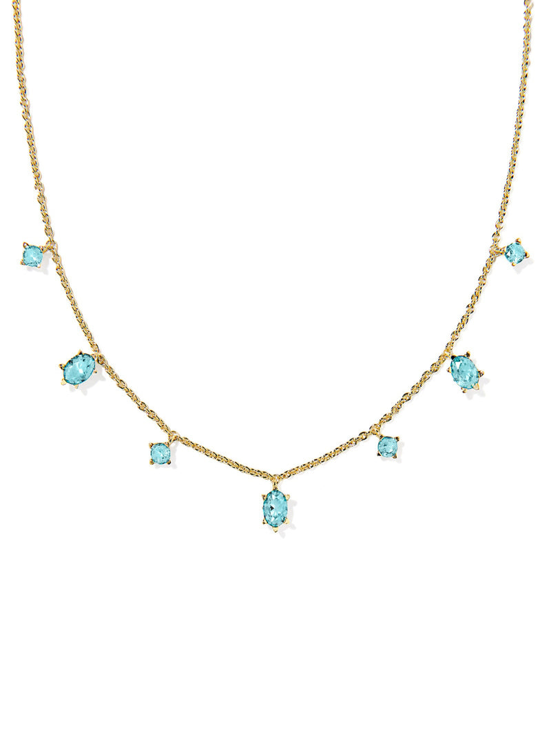 Kendra Scott Cailin Strand Necklace - Gold Aqua Crystal