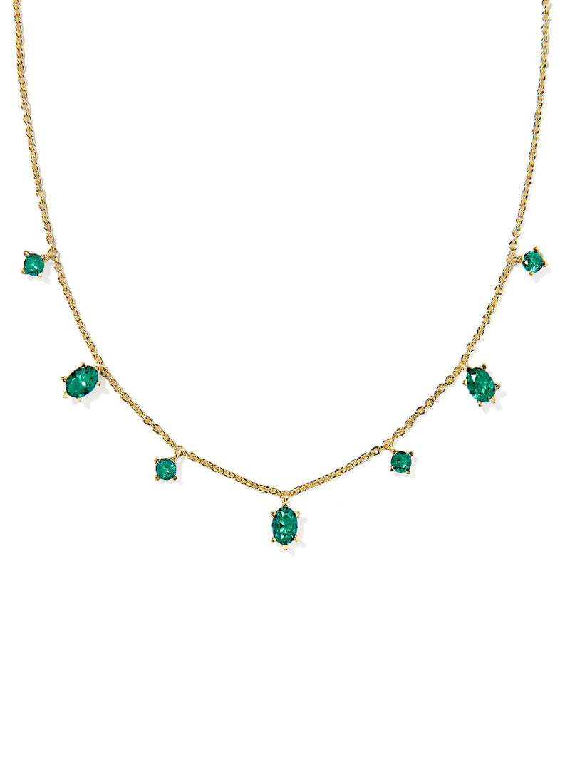 Kendra Scott Cailin Strand Necklace - Gold Green Crystal