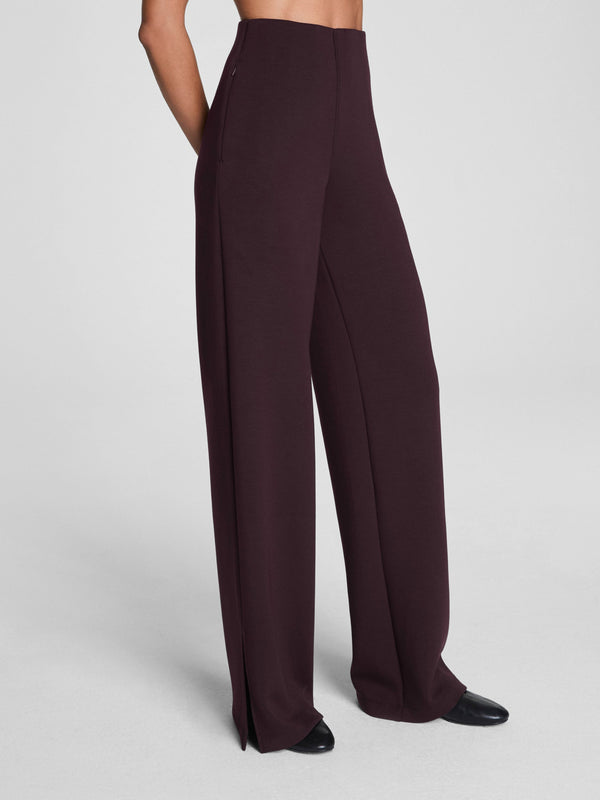 Spanx Airessentials Smooth Front Wide Leg Pant - Truffle Brown
