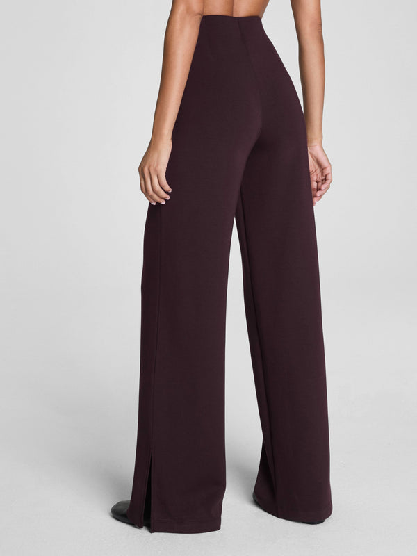 Spanx Airessentials Smooth Front Wide Leg Pant - Truffle Brown