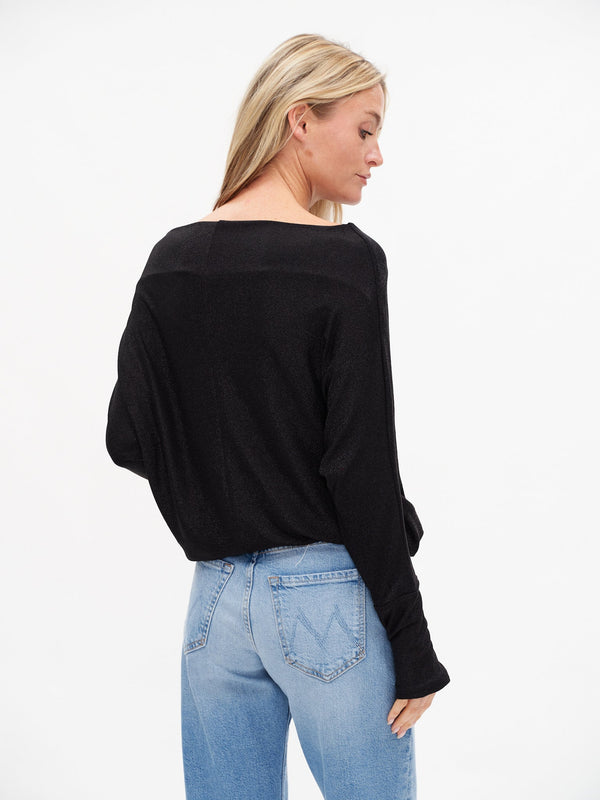 Six/Fifty The Lurex Anywhere Top - Black