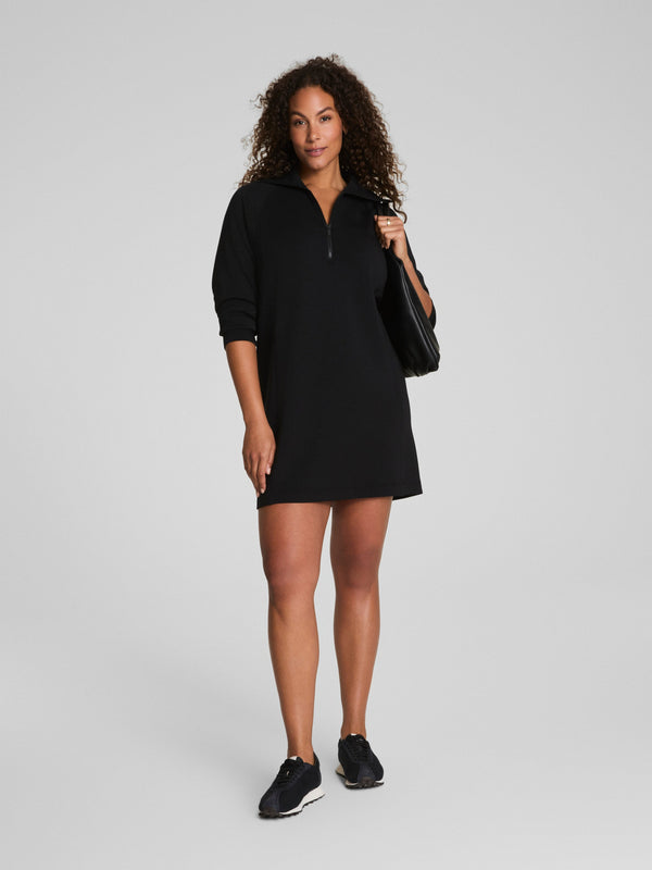 Spanx Airessentials Half Zip Dress - Black