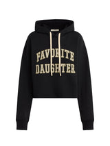 Favorite Daughter The Cropped Collegiate Hoodie - Black/Stone