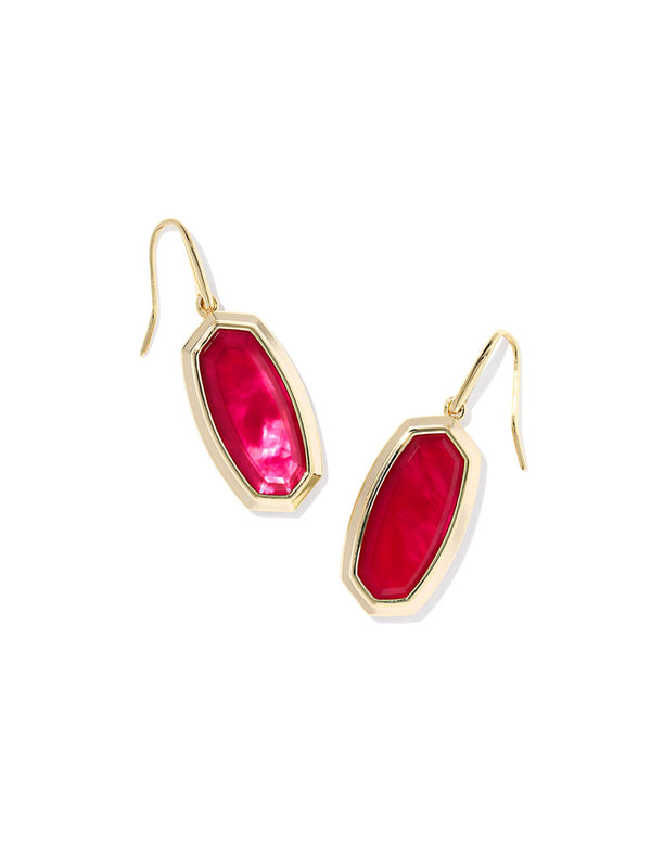Kendra Scott Elisa Bezel Pendant Necklace - Gold Carmine Red Illusion