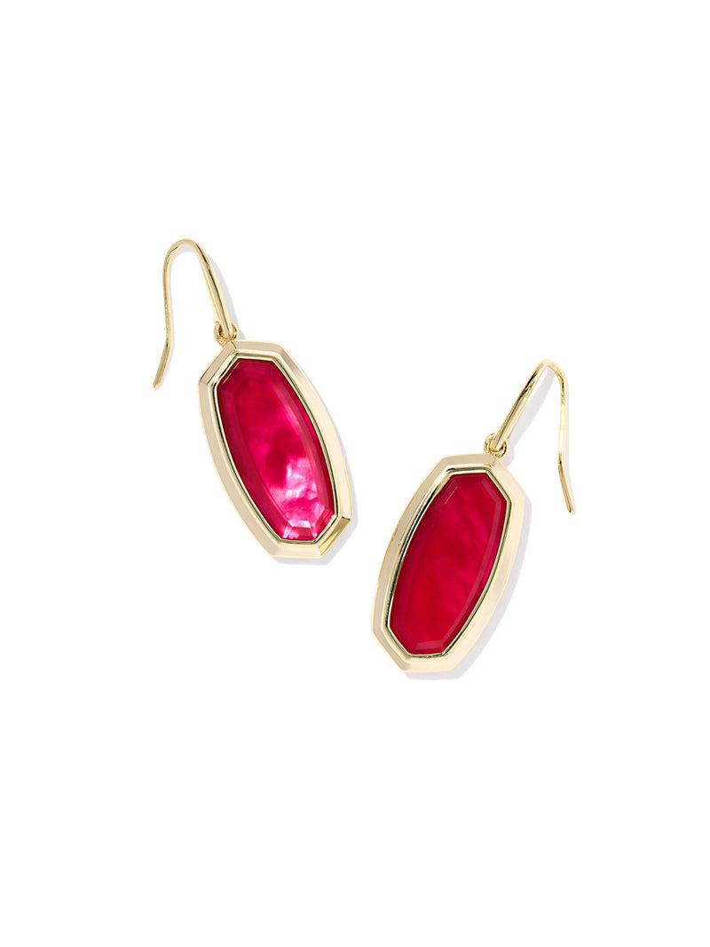 Kendra Scott Elisa Bezel Pendant Necklace - Gold Carmine Red Illusion