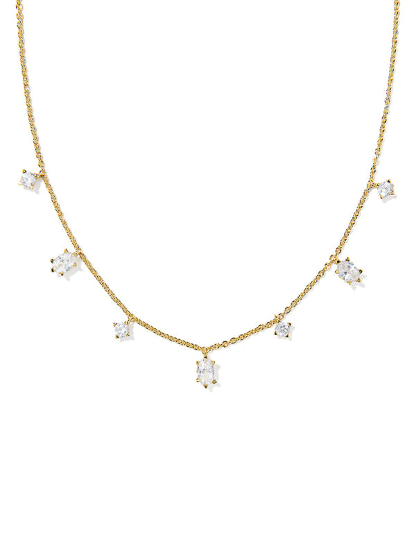 Kendra Scott Cailin Strand Necklace - Gold White CZ