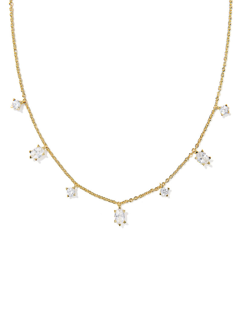 Kendra Scott Cailin Strand Necklace - Gold White CZ