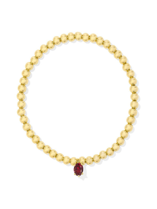 Kendra Scott Cailin Stretch Bracelet - Gold Red Crystal
