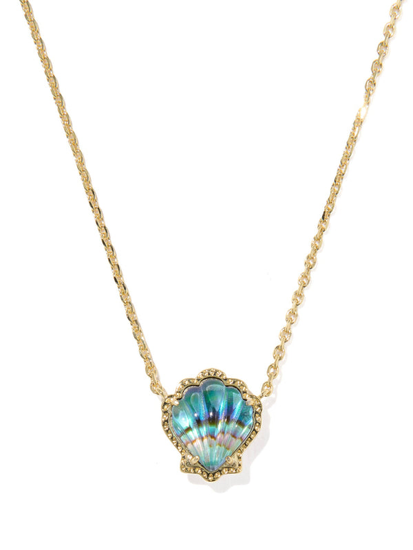 Kendra Scott Brynne Shell Short Pendant Necklace - Gold Abalone
