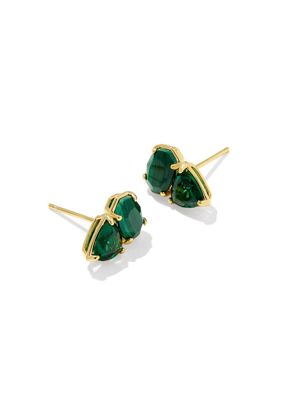 Kendra Scott Tatum Stud Earrings - Gold Green Mix