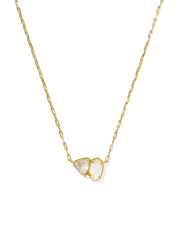 Kendra Scott Tatum Short Pendant Necklace - Gold Neutral Mix