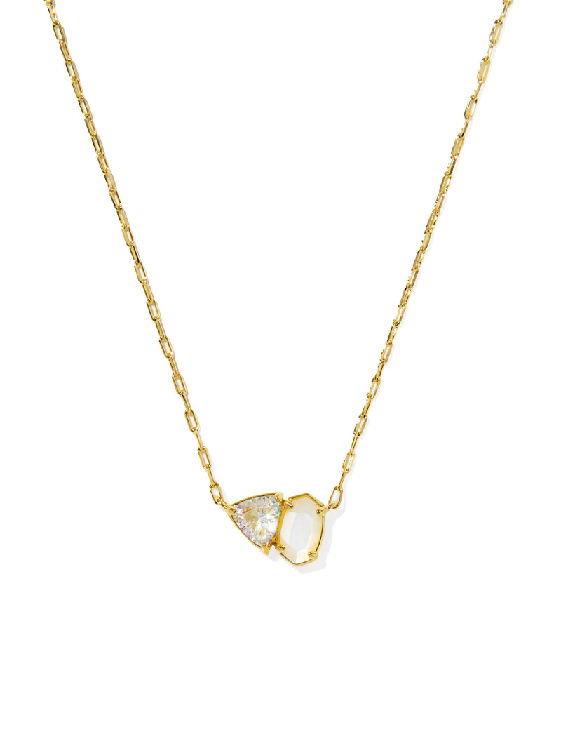 Kendra Scott Tatum Short Pendant Necklace - Gold Neutral Mix