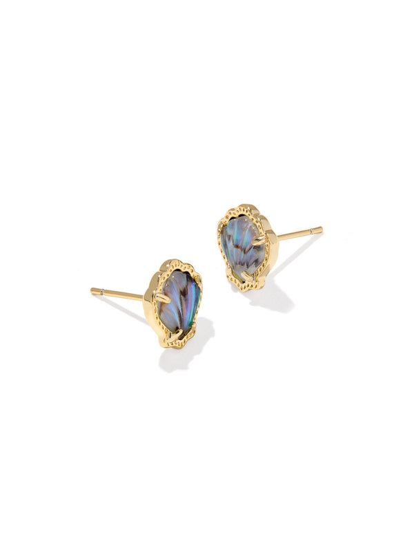 Kendra Scott Brynne Shell Stud Earrings - Gold Abalone Shell