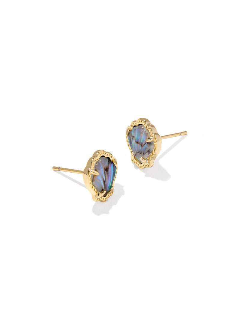 Kendra Scott Brynne Shell Stud Earrings - Gold Abalone Shell
