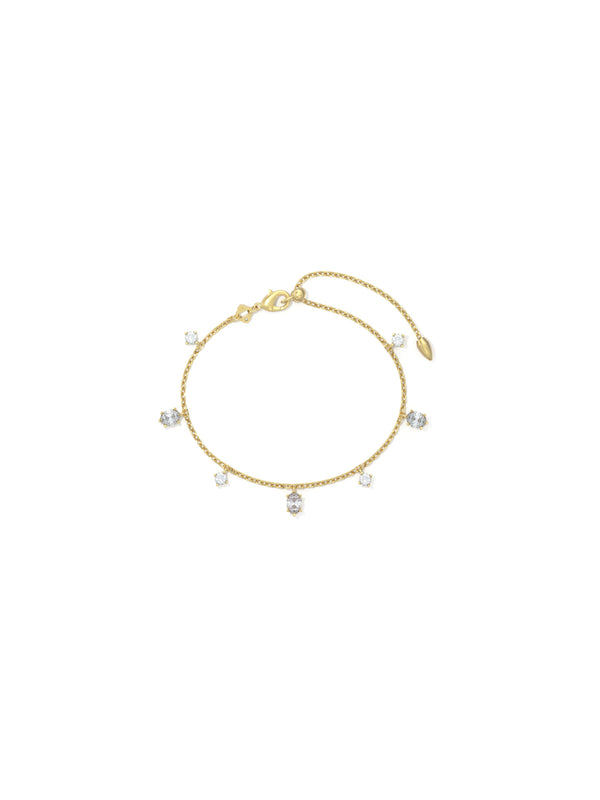 Kendra Scott Cailin Delicate Chain Bracelet - Gold White CZ