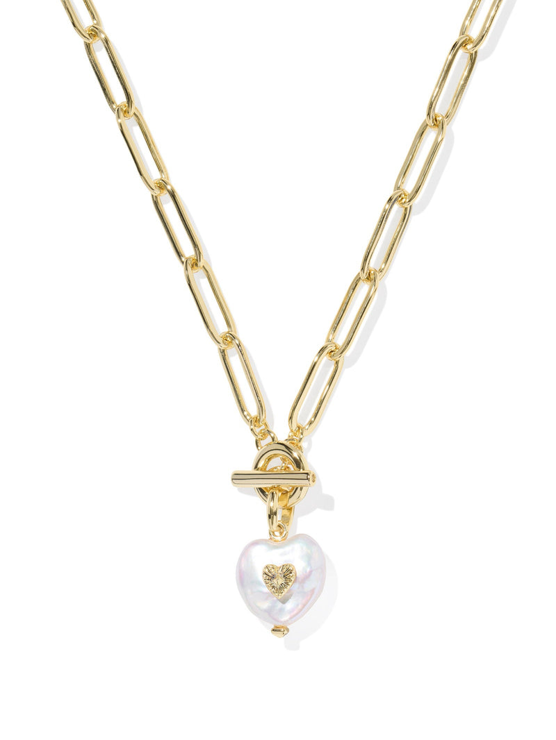 Kendra Scott Sasha Heart Short Pendant Necklace - Gold Freshwater Cultured Pearl