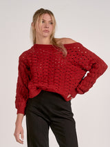 Elan Breaking Hearts Sweater - Red
