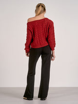 Elan Breaking Hearts Sweater - Red