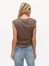 Six/Fifty Sage Crew Neck Top - Cheetah Print