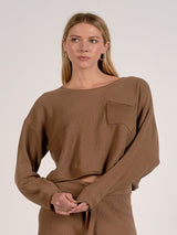 Elan Keep Me Close Crewneck Sweater - Caramel
