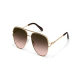 Quay High Key Twist Sunglasses - Gold/Brown Rose