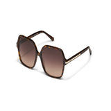 Quay Press Tour Sunglasses - Neutral Tortoise/ Dark Fawn