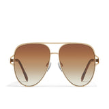 Quay High Key Twist Sunglasses - Brushed Gold/Sepia