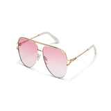 Quay High Key Twist Adorned Sunglasses - Gold/Light Peony