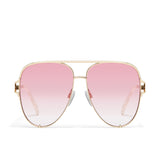 Quay High Key Twist Adorned Sunglasses - Gold/Light Peony