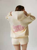 Happy Camp3r Applique Hoodie - Light Yellow