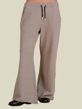 Cool & Collected Drawstring Pants - Taupe Black