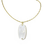 Kendra Scott Danielle Riveted Long Pendant Necklace - Gold Ivory MOP