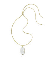 Kendra Scott Danielle Riveted Long Pendant Necklace - Gold Ivory MOP