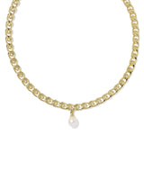 Kendra Scott Oakland Pearl Chain Necklace - Gold White Pearl
