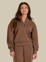Elan Easy Day Half Zip - Light Brown