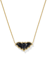 Kendra Scott Bat Short Pendant Necklace - Gold Obsidian
