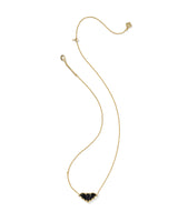 Kendra Scott Bat Short Pendant Necklace - Gold Obsidian