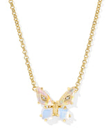 Kendra Scott Bianca Butterfly Pendant Necklace - Gold Iridescent White Mix